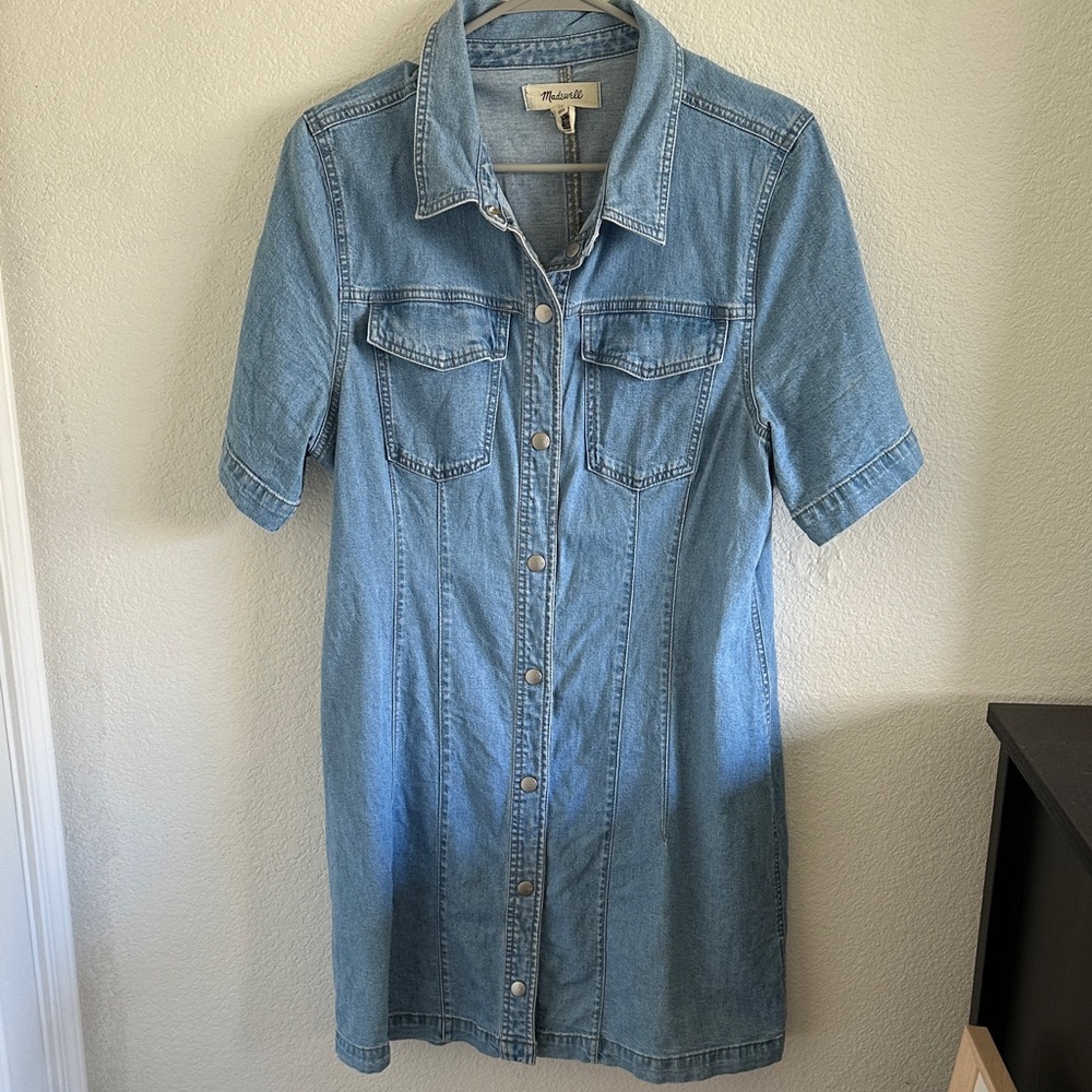 Madewell Light Blue Denim Shirt Dress